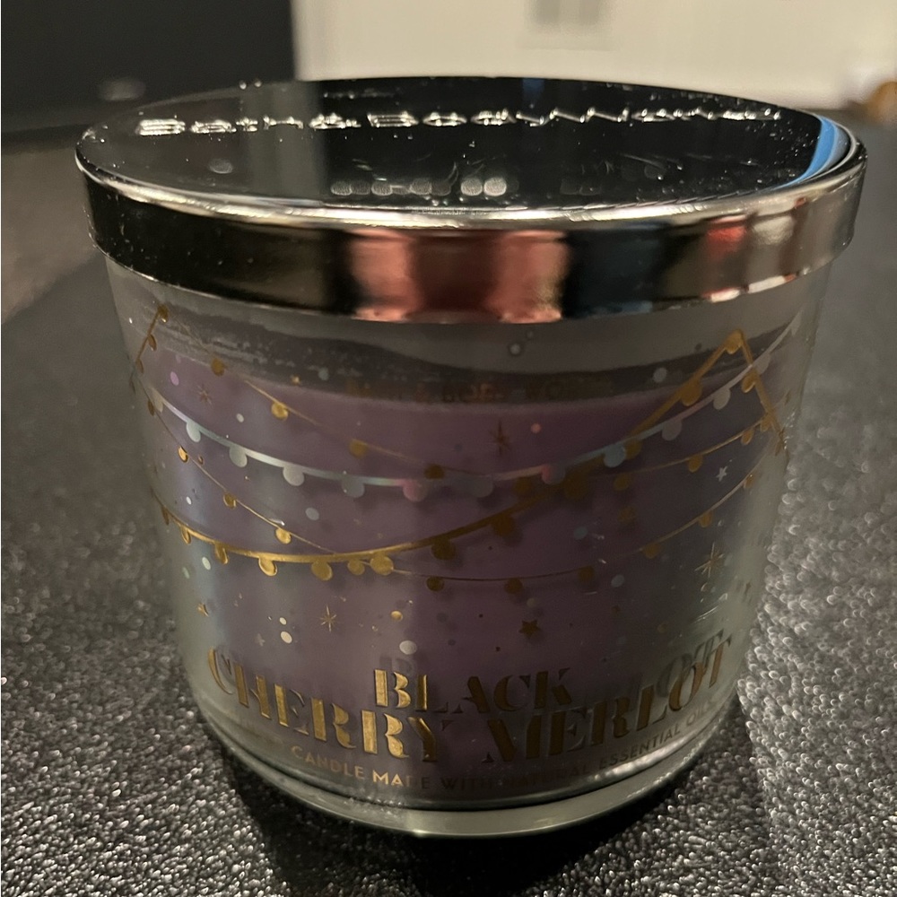 Bath & Body Works 3 Wick Candle Black Cherry Merlot